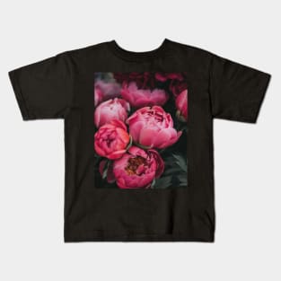 Peony, Pink flower, Peonies, Modern art, Wall art, Print, Minimalistic, Modern, Scandinavian print Kids T-Shirt